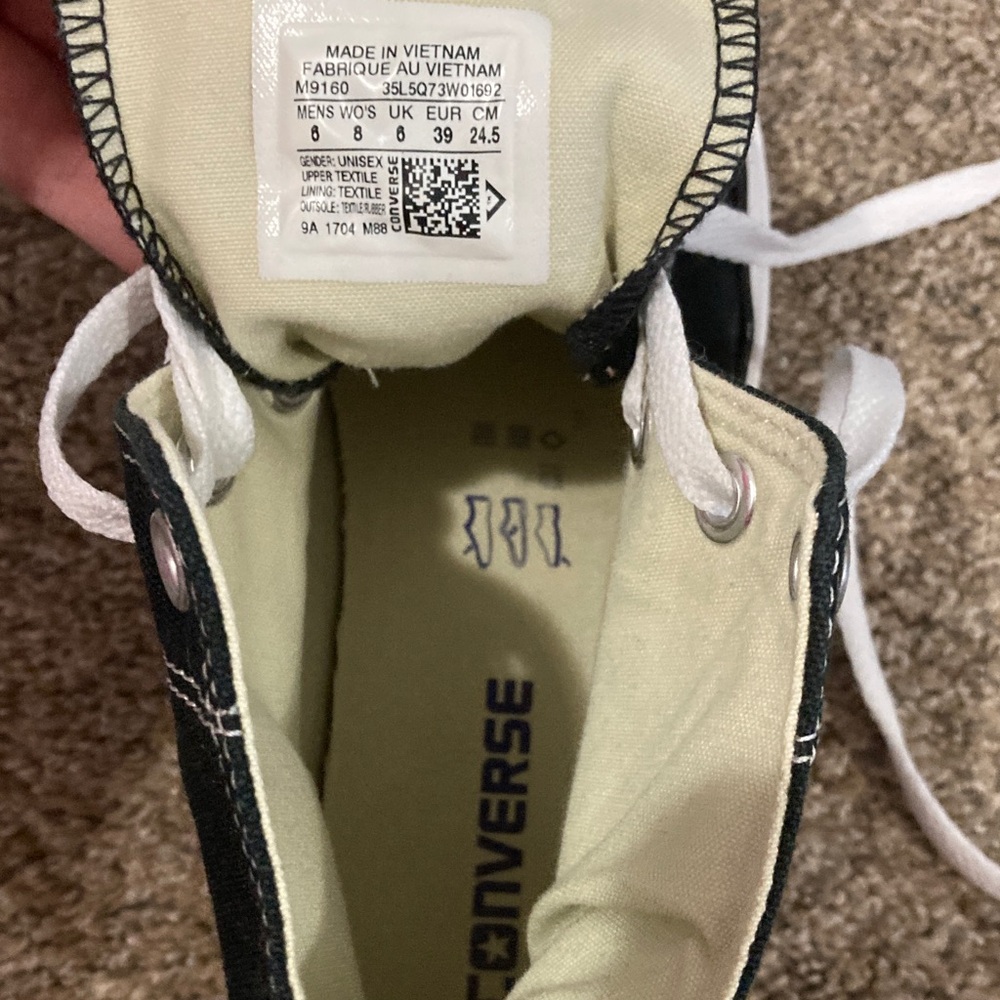 Converse Black and White High-Tops SEE DESCRIPTION PLEASE - Picture 6 of 8